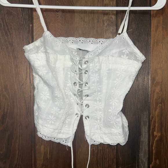 Princess Polly - Amitri LaceUp Top Ivory - Picture 2 of 4